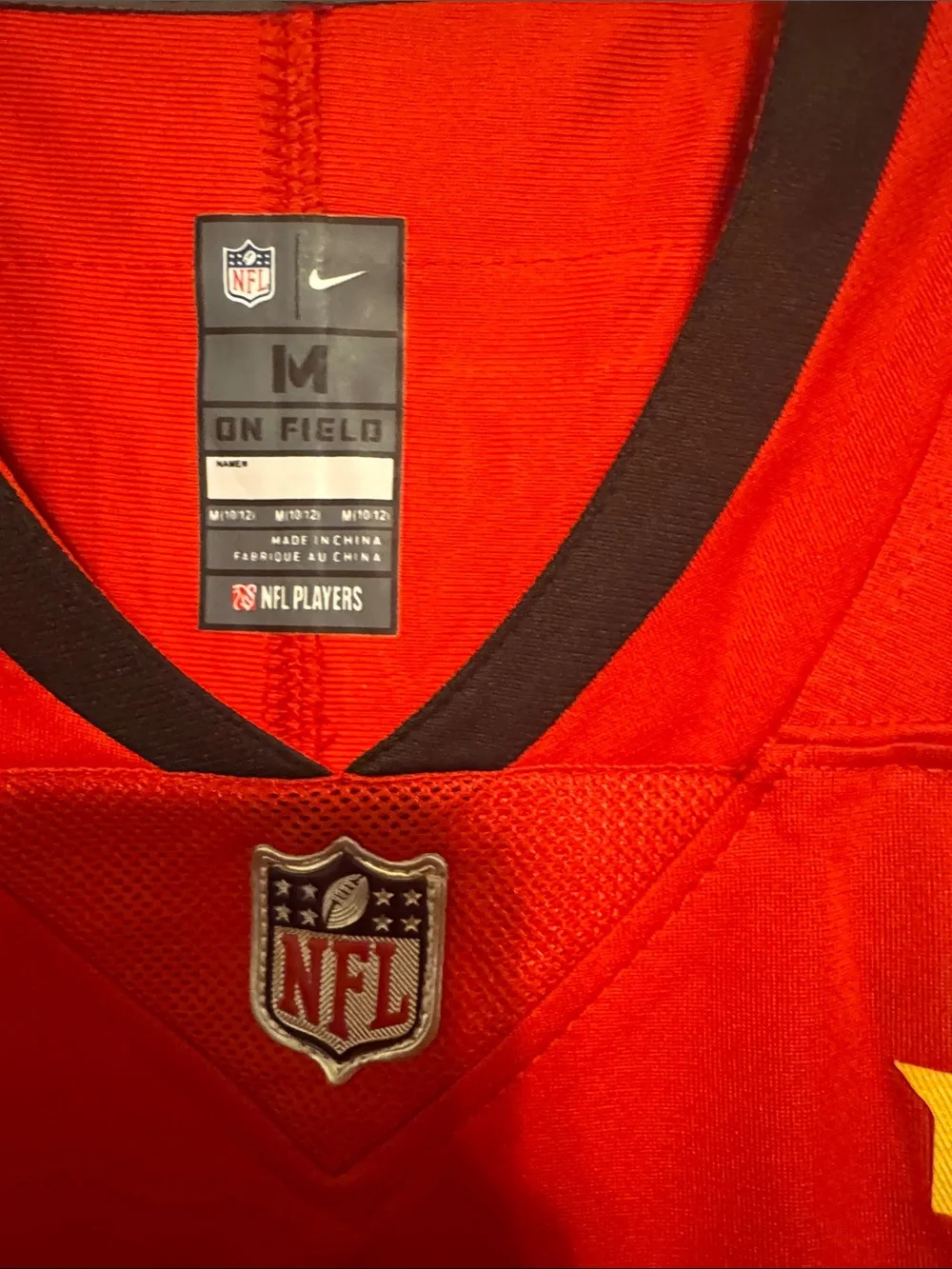 Nike kids Red Buccaneers #12 Jersey with Black Trim